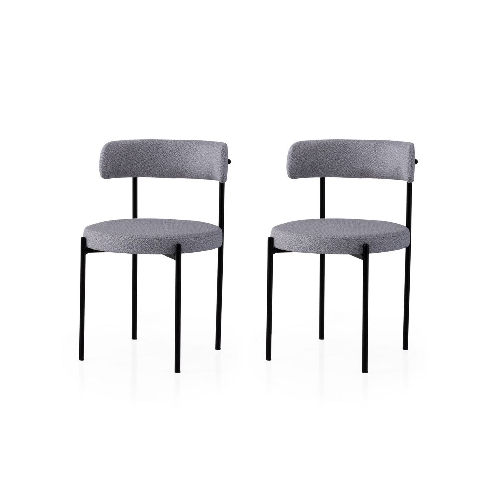 Gını - 4013 V2 Crni i Tamno Sivi Set Stolica (2 Komada) slika 1