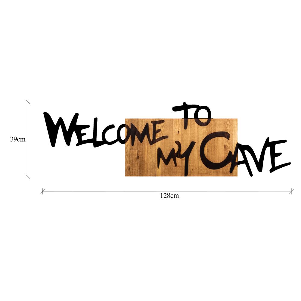 Welcome To My Cave Oraha Crni Dekorativni Drveni Zidni Ukras slika 6
