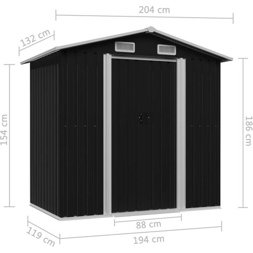 Vrtna kućica za pohranu antracit čelična 204 x 132 x 186 cm slika 16