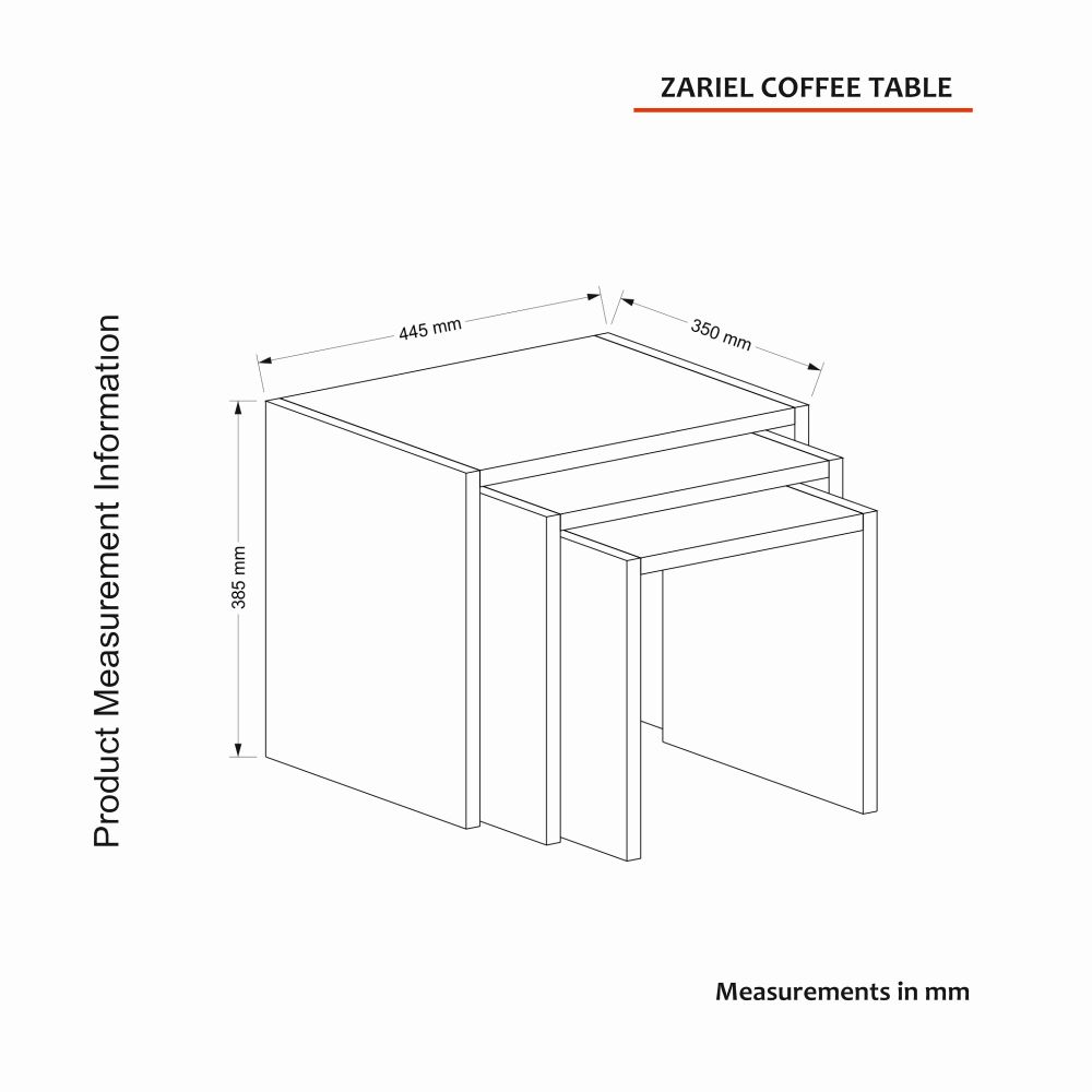 Nesting Table Zariel - Bijela (3 komada) slika 7