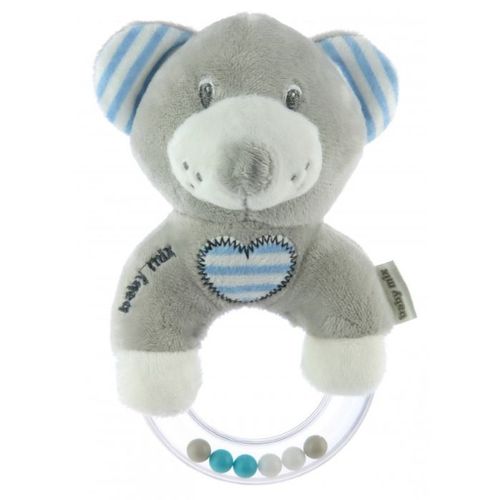 Baby Mix Plišana zvečka - Medo Grey & Blue slika 1