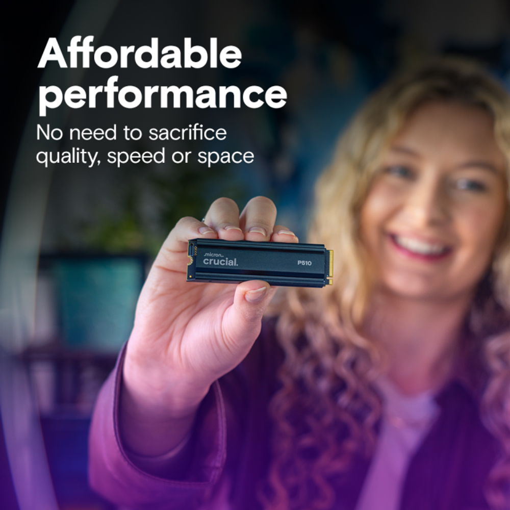 Crucial P510 2TB PCIe Gen5 NVMe 2280 M.2 SSD s hladilnikom slika 5