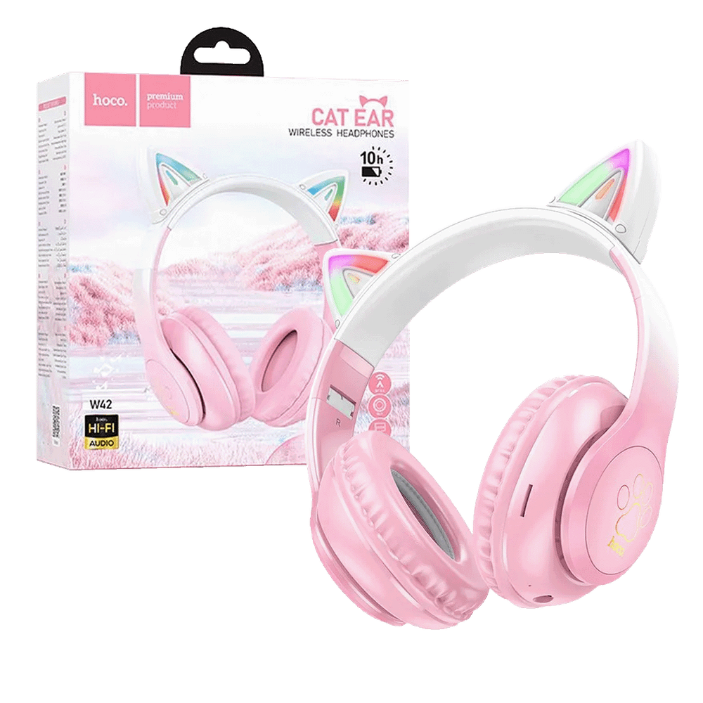 hoco. Slušalice bežične sa mikrofonom, Bluetooth - W42 Cat Ears, Cherry Blossom slika 1