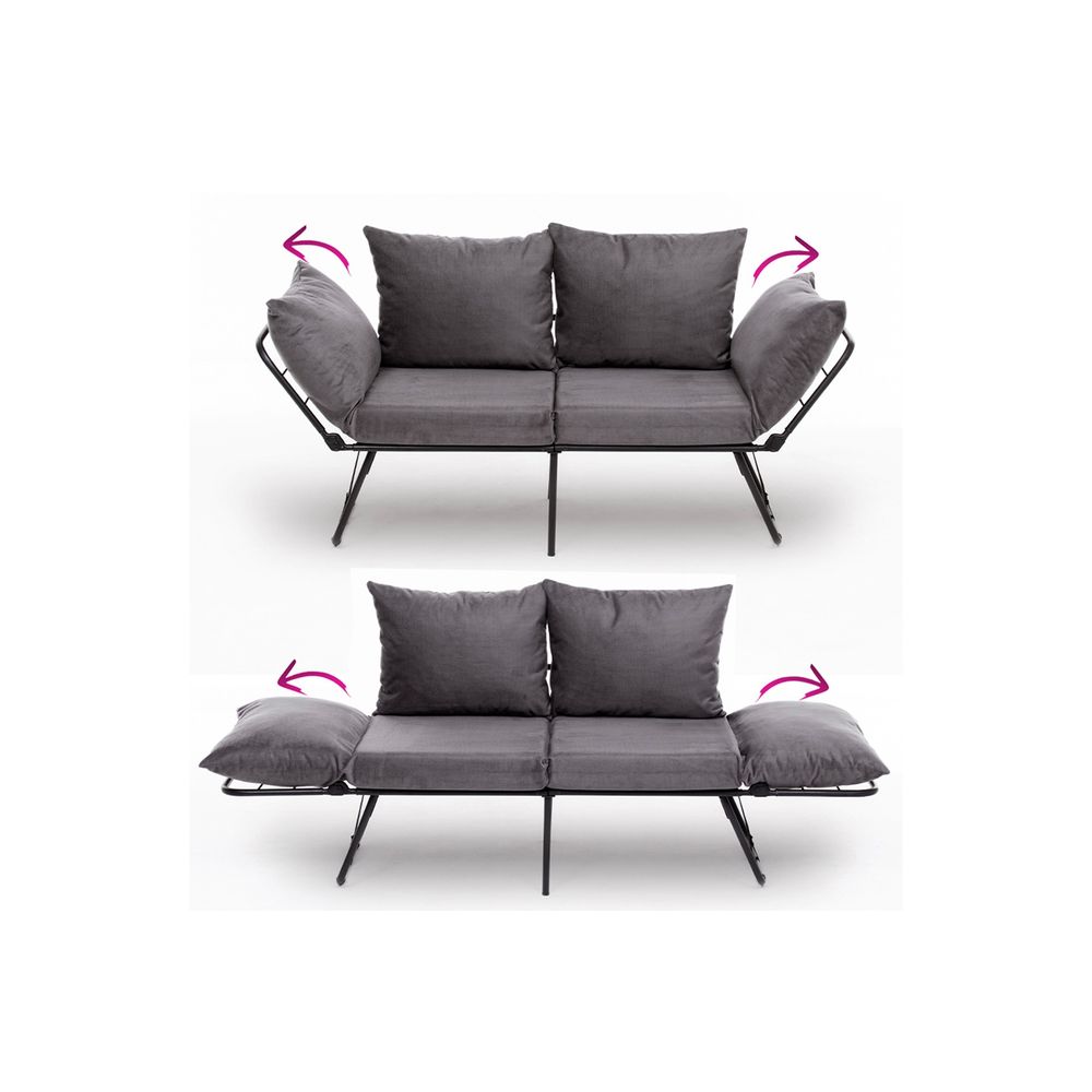 Viper 2-Sjedalni - Siva Sofa na Razvlačenje slika 13