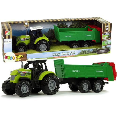 Zeleni traktor s velikom prikolicom i zvučnim efektima slika 1
