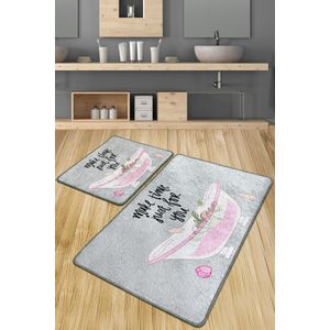 Make Time Djt Multicolor Bathmat Set (2 Pieces)