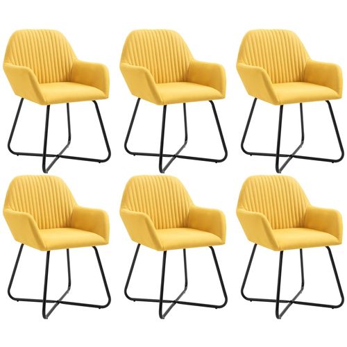 Blagovaonske stolice od tkanine 6 kom žute slika 23