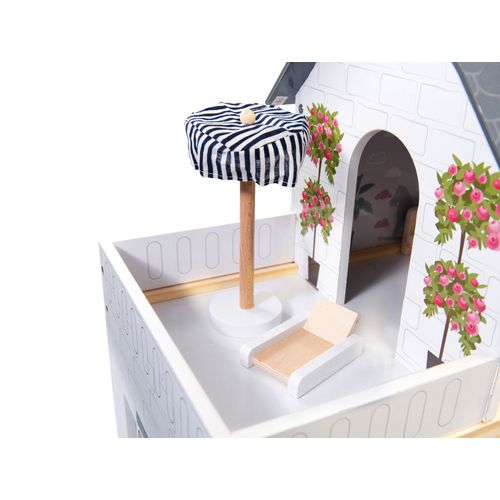Drvena kućica za lutke + namještaj 78cm LED slika 4