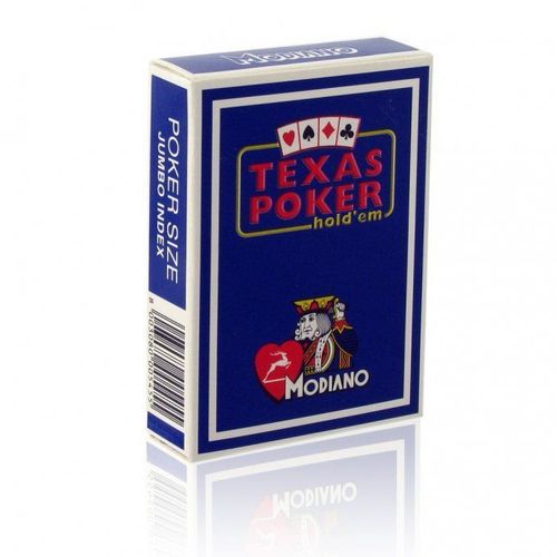 MODIANO karte za poker 100% plastika jumbo index, plave slika 1