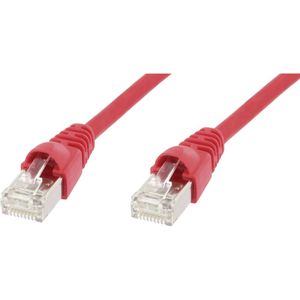 Telegärtner L00000A0074 RJ45 mrežni kabel, Patch kabel cat 6a S/FTP 0.50 m crvena vatrostalan, sa zaštitom za nosić, vatrostalan, bez halogena, UL certificiran 1 St.