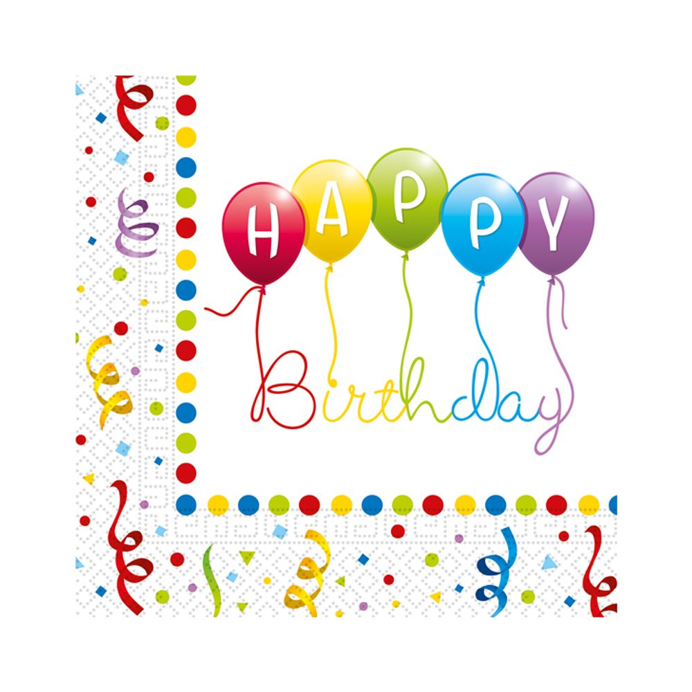 81285 Papirne salvete Happy Birthday 33x33cm, 20kom slika 1