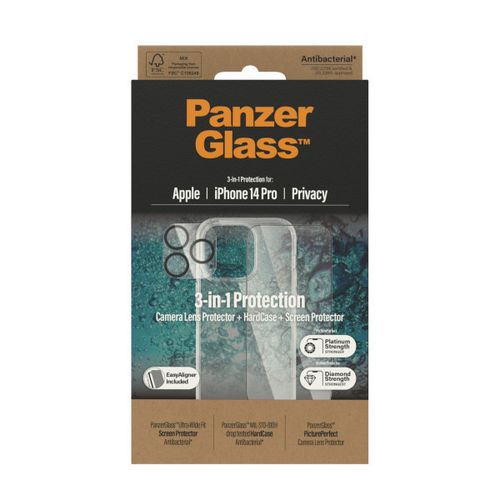 PanzerGlass iPhone 14 Pro Bundle (UWF Privacy zaštitno staklo, futrola, zaštita za kameru) slika 2