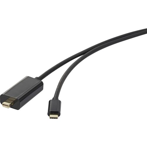 Renkforce USB-C® / Mini-DisplayPort adapterski kabel USB-C® utikač, Mini DisplayPort utikač 1.00 m crna RF-3421682 pozlaćeni kontakti USB-C® Display kabel slika 5