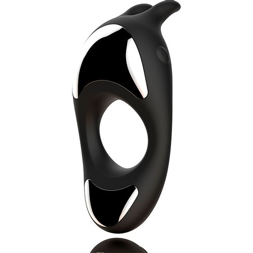 Vibracijski prsten za penis FeelzToys - Zeus, crni slika 4
