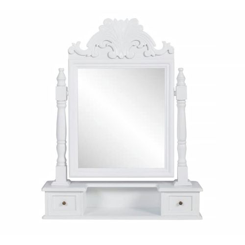 Toaletni stolić s pravokutnim nagibnim ogledalom MDF slika 25