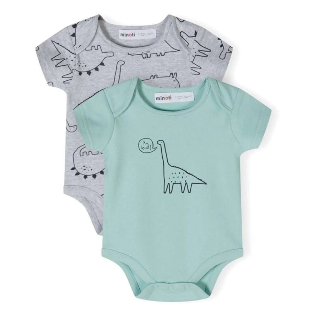 Minoti Bodi sa kratkim rukavima za bebe - Dino, 3-6 mj - 2kom slika 1