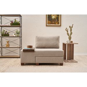 Perenna Linen Left - Cream Cream 1-Seat Sofa-Bed