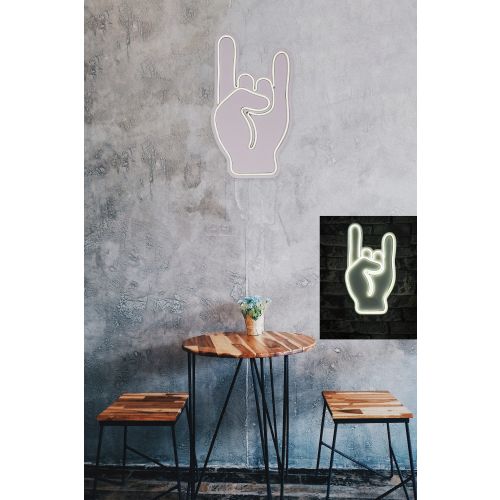 Wallity Ukrasna plastična LED rasvjeta, Rock N Roll Sign - White slika 11