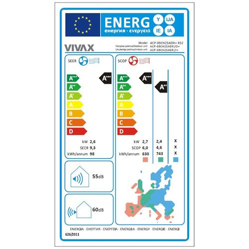 VIVAX COOL Klima Uređaj ACP-09CH25AERI+ R32 GOLD s WiFi Funkcijom slika 6