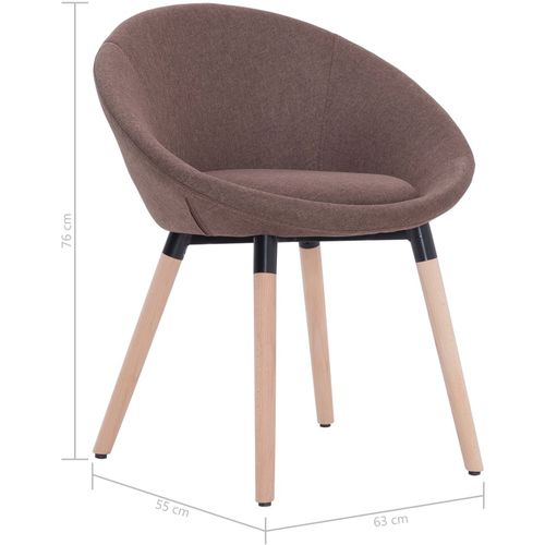 Blagovaonska stolica od tkanine smeđa slika 6