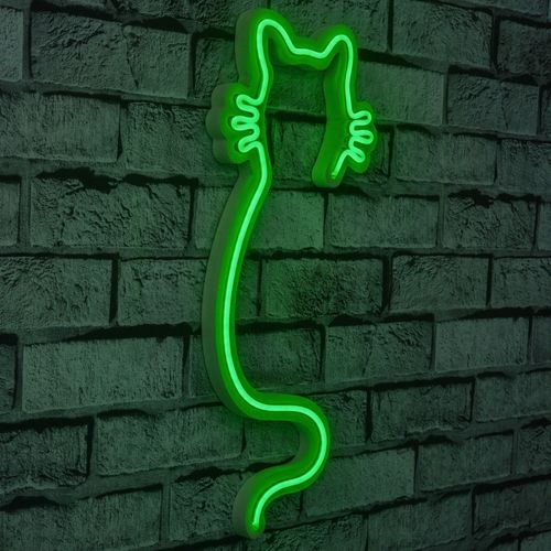 Wallity Ukrasna plastična LED rasvjeta, Cat - Green slika 8
