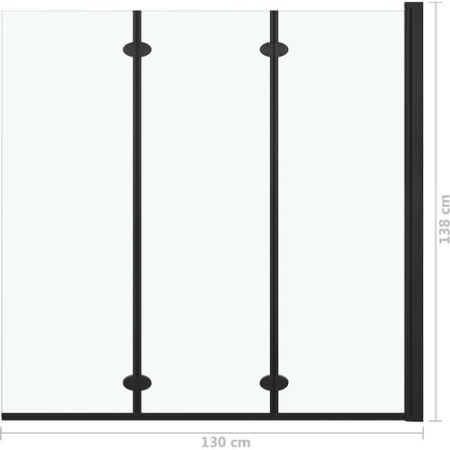 Sklopiva vrata za tuš-kabinu s 3 ploče ESG 130 x 138 cm crna slika 7