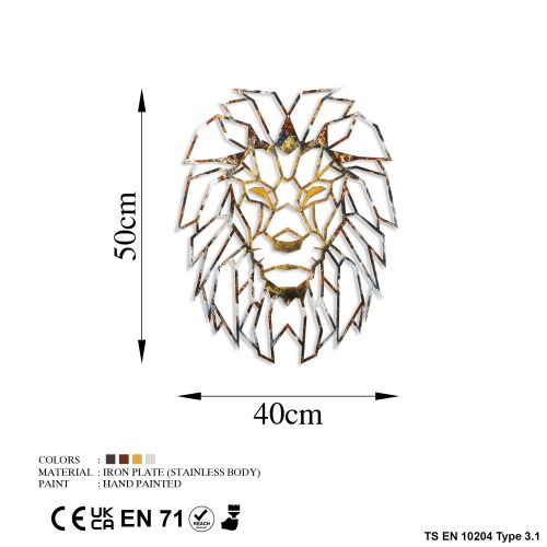 Wallity Metalna zidna dekoracija, Lion - 1 slika 7