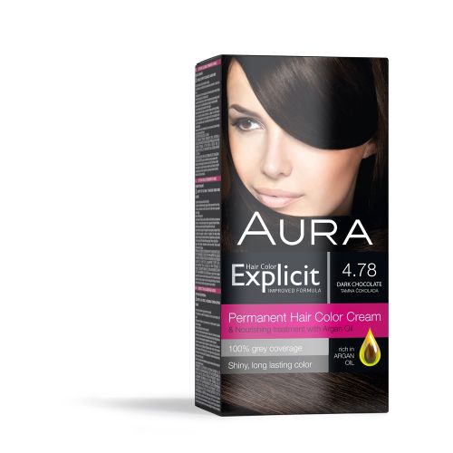 AURA Explicit farba za kosu 4.78 Tamna čokolada slika 1