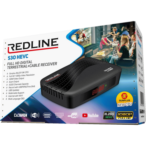 REDLINE Prijemnik zemaljski,DVB-T2/C,Full HD,H.265/HEVC, WiFi,Scart - S30 HEVC slika 4