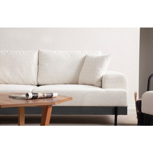 Atelier Del Sofa Trosjed, Eti Black 3 Seater - White slika 4