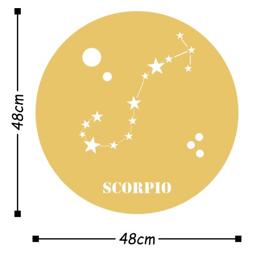 Wallity Metalna zidna dekoracija, Scorrpıo Horoscope - Gold slika 3