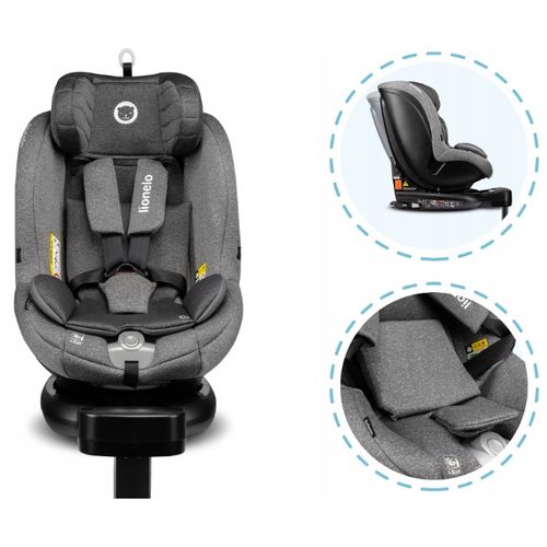 Lionelo autosjedalica Antoon, i-Size R129, 360°, ISOFIX, 0-18Kg, siva, 5g jamstv slika 3