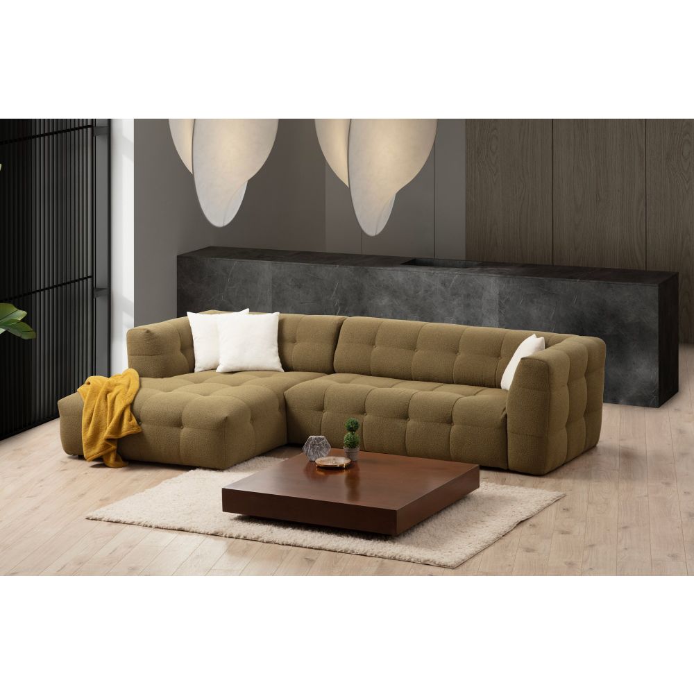 Cady 3 Seater Left - Trosjed Kutna Sofa u Boji Kaki slika 4