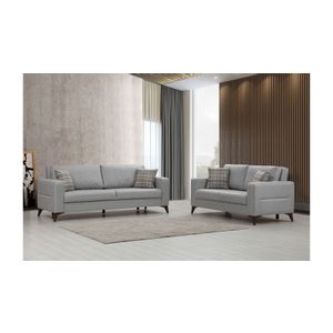 Kristal 3+2 - Light Grey Light Grey Sofa Set