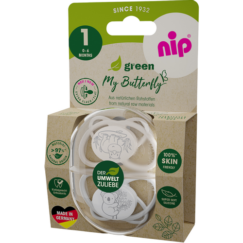 nip® Duda varalica My Butterfly Green 0-6mj (veličina 1) - Silikon, 2kom Neutral slika 4