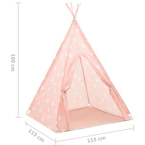 Dječji šator tipi od poliestera ružičasti 115 x 115 x 160 cm slika 16