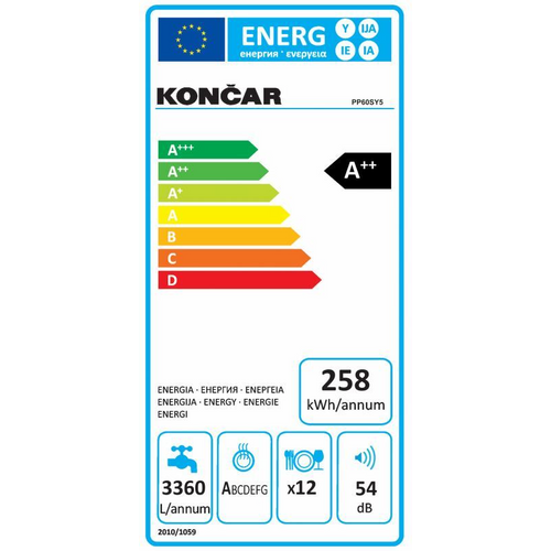 Končar perilica posuđa PP60SY5 slika 3