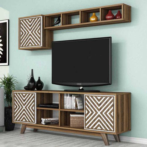 Woody Fashion TV jedinica, İnci - Walnut, White slika 3