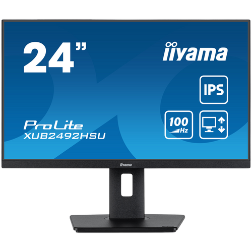 IIYAMA Monitor LED XUB2492HSU-B6 24” IPS 1920 x 1080 @100Hz 250 cd/m² 1300:1 0.4ms HDMI DP USBx4 height, swivel, tilt, pivot (rotation both sides) slika 1