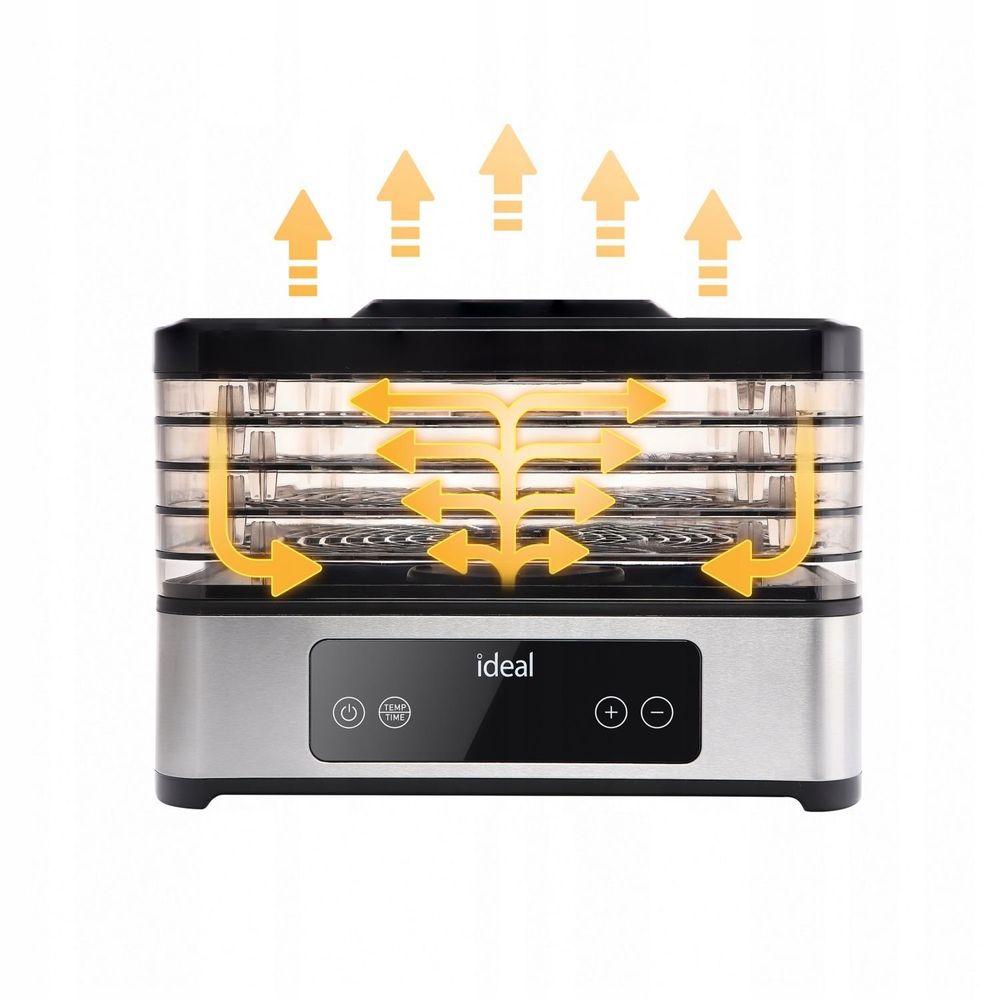 IDEAL INOX veliki dehidrator hrane – za gljive, voće i povrće, s konvekcijom, 400 W i tajmerom slika 8
