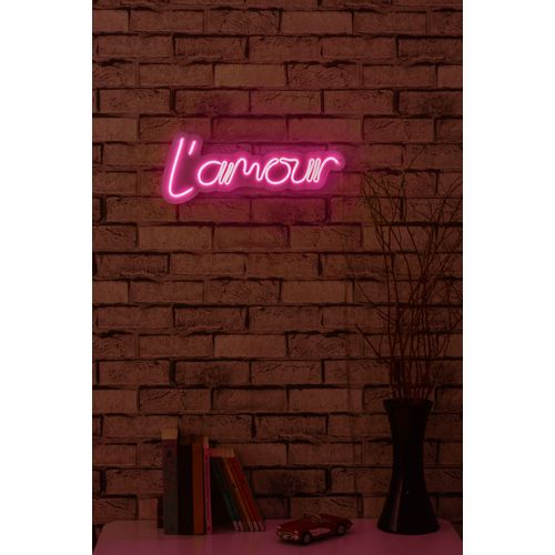 Wallity Ukrasna plastična LED rasvjeta, L'amour - Pink slika 2