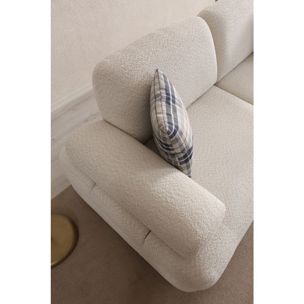 Sofa na razvlačenje za 3 osobe - Krem boja slika 2