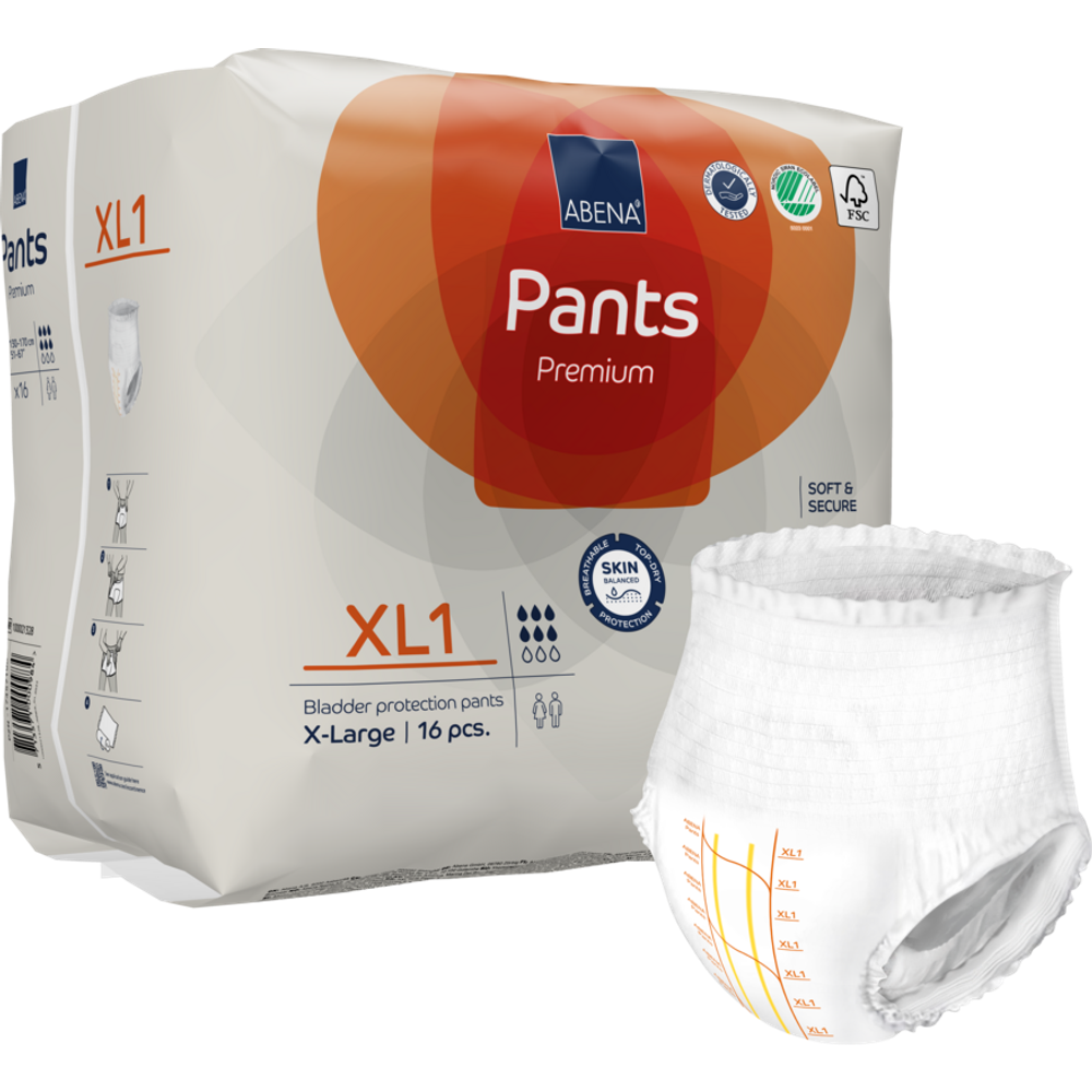 Abena Pants Premium pelene-gaćice za inkontinenciju XL1  16kom  130-170 cm slika 1
