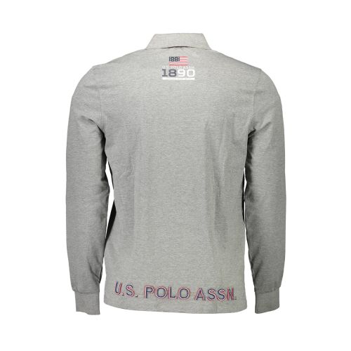 US POLO SHIRT LONG SLEEVE MEN'S GRAY slika 2