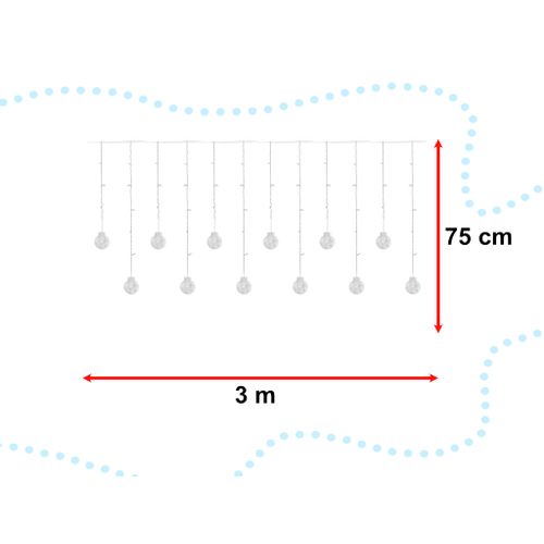 LED zavjesa s 108 višebojnih žarulja, 3m slika 5