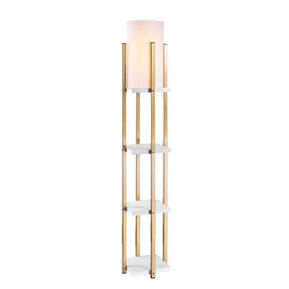 7119 - Bijela i Zlatna Podna Lampa slika 4