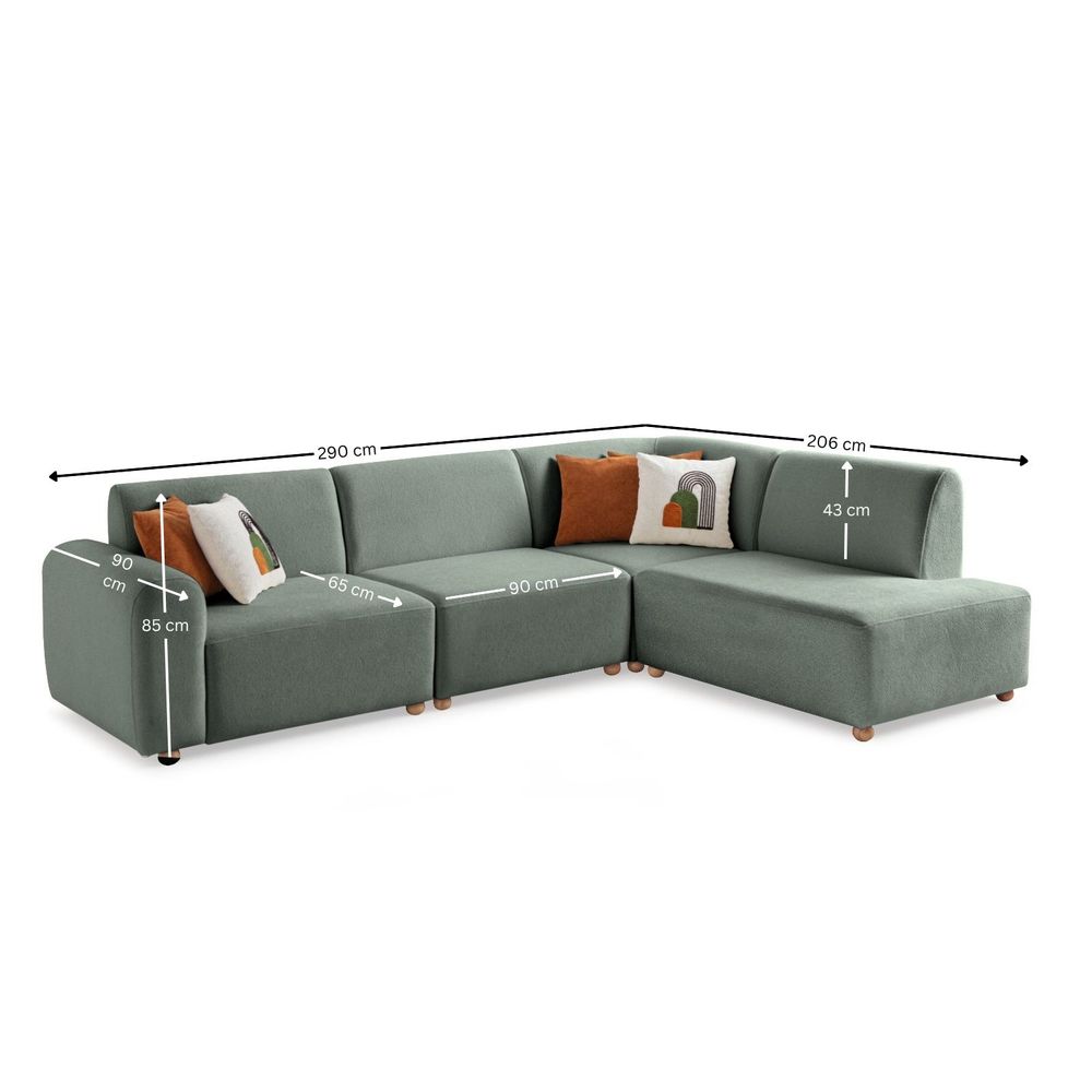 Ugaona Sofa S-Loft Right - boja: morska zelena slika 13