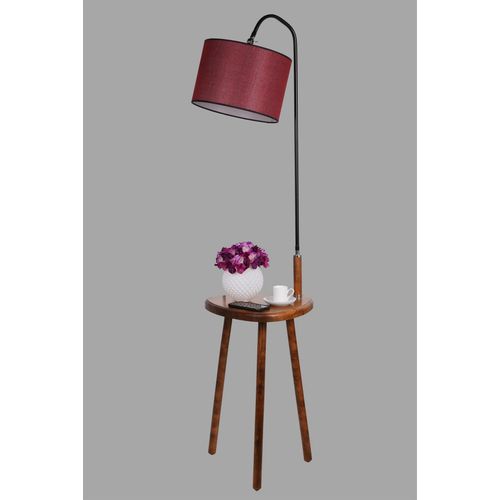 Demet Sehbalı Ahşap Lambader Ceviz Silindir Hasır Bordo Abajurlu Walnut
Claret Red Floor Lamp slika 3