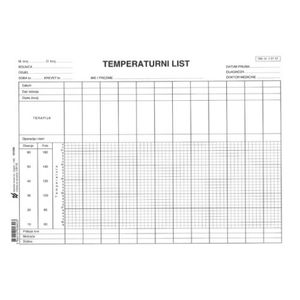 1-21-12 TEMPERATURNI LIST; List, 29,7 x 21 cm