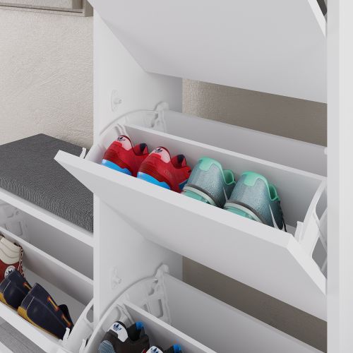 Dude - White White Shoe Cabinet slika 5